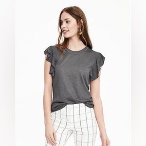 Banana Republic Heather Gray Sleeveless Ruffle Sweater
Small Women’s